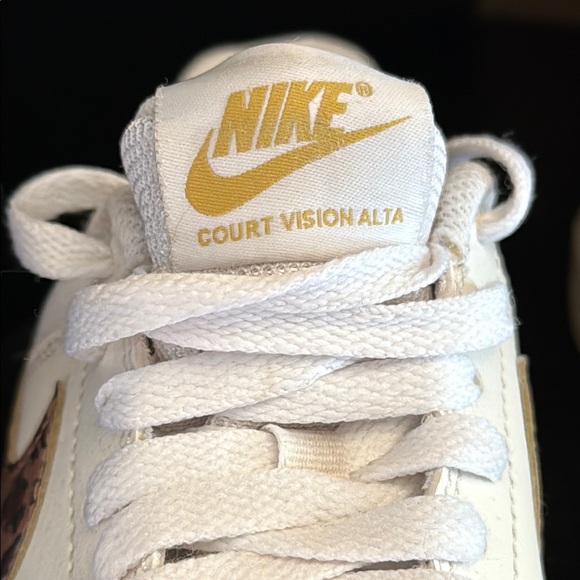 Nike Court Vision Alta White and Brown Platform Sneakers Size 8 - Picture 6 of 7